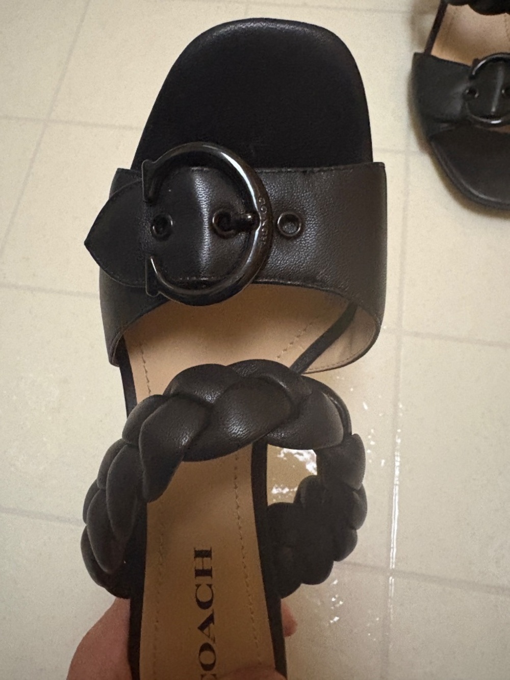 Black Coach Mollie sandals / heels. Size 8 - Like new - Picture 6 of 7